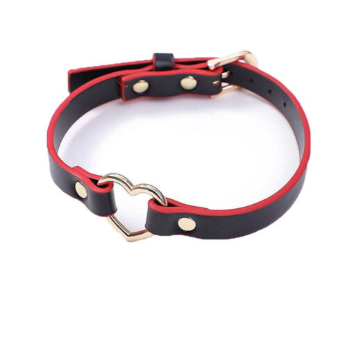 Coleira Bondage Preto e Vermelho com Coração Sexy Import