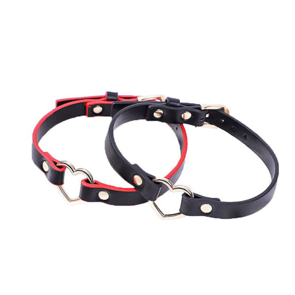 Coleira Bondage Preto e Vermelho com Coração Sexy Import