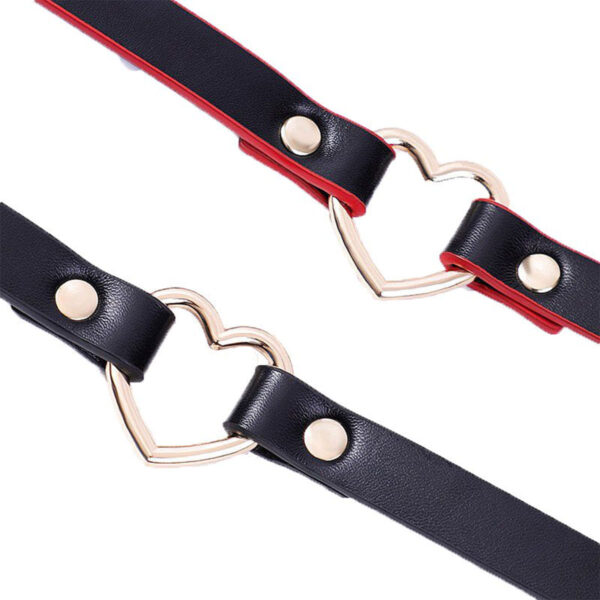 Coleira Bondage Preto e Vermelho com Coração Sexy Import