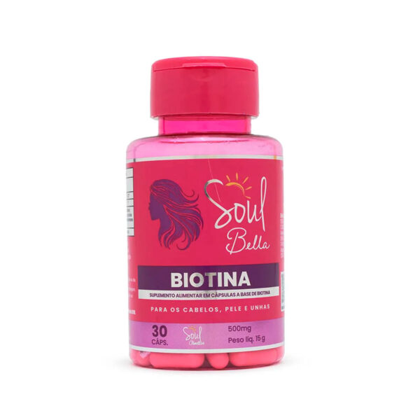 Soul Bella Biotina Suplemento Alimentar com 30 Cápsulas Soul Cosméticos