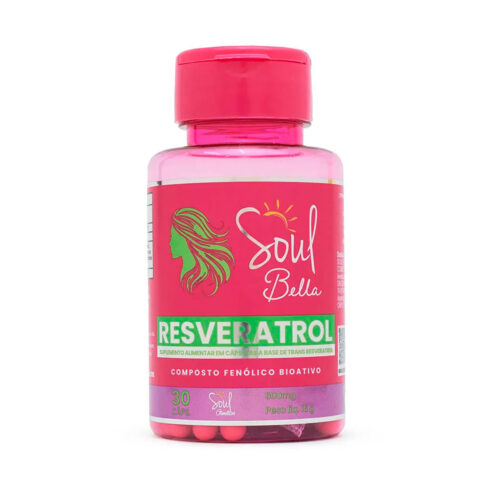SC3112_1 Soul Bella Resveratrol Suplemento Alimentar com 30 Cápsulas Soul Cosméticos