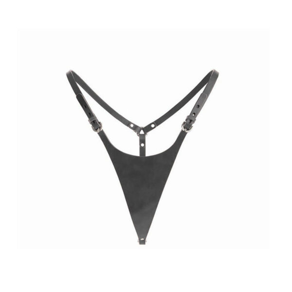 SD-027-Preto_1 Calcinha Vinil com Tiras Ajustáveis e Fivelas 3R Import