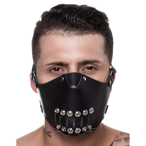 SDM002_1 Máscara 100% couro com Detalhe em Metal SD Clothing