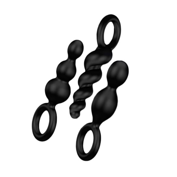SF0104-Preto_1 Satisfyer Booty Call Kit de 3 Plugs Anais em Silicone