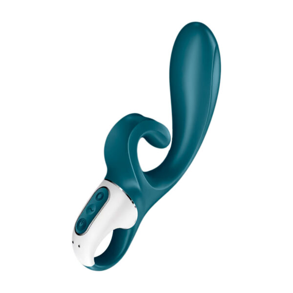 SF2170-Azul-Acinzentado_1 Satisfyer Hug Me Connect App Vibrador Ponto G com Estimulador de Clitóris em Silicone