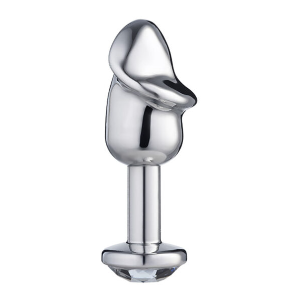 Plug Anal Penis Metalizado 8,2 X 2,86cm com Pedra Linha Lite Plug Sexy Fantasy