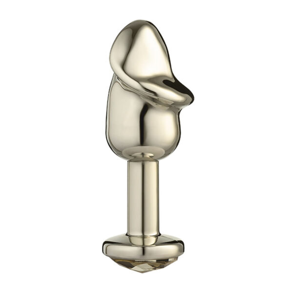 Plug Anal Penis Metalizado 8,2 X 2,86cm com Pedra Linha Lite Plug Sexy Fantasy