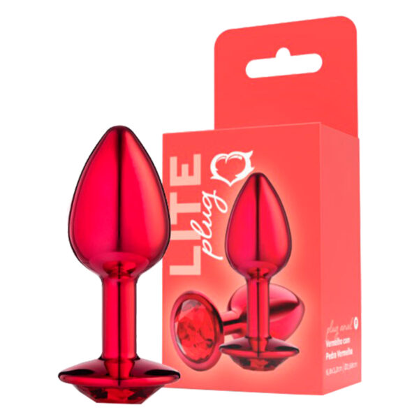 SF256-Vermelho_3 Plug Anal P Metalizado com Pedra Linha Lite Plug Sexy Fantasy