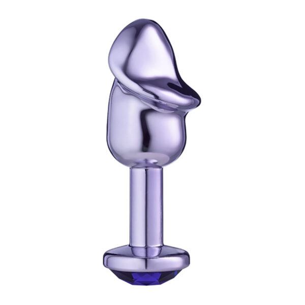 Plug Anal Penis Metalizado 8,2 X 2,86cm com Pedra Linha Lite Plug Sexy Fantasy