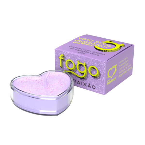 Fogo da Paixão Vela de Massagem Beijável com Glitter 20g Sexy Fantasy
