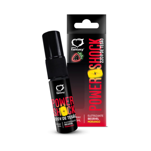 SF6146-Morango_1 Power Shock 220v de Tesão Spray Beijável Eletrizante 15ml Sexy Fantasy
