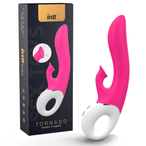 SHD-S200-Pink_1 Tornado Massageador de Ponto G e Estimulador de Clitóris em Silicone Intt