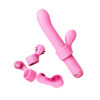 SI4028-Rosa_2 Vibrador de Ponto G com 4 Acessórios para Clitóris Magic Stick Sexy Import