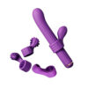 SI4028-Roxo_3 Vibrador de Ponto G com 4 Acessórios para Clitóris Magic Stick Sexy Import