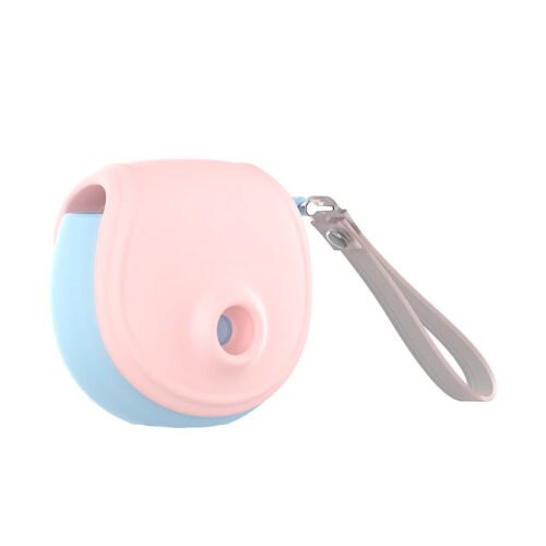SI4134-Azul-com-Rosa_1 S-hande Mini Bag Vibrador de Pulsação e Tapping Formato Bolsa com 8 Modos de Pulsação Sexy Import