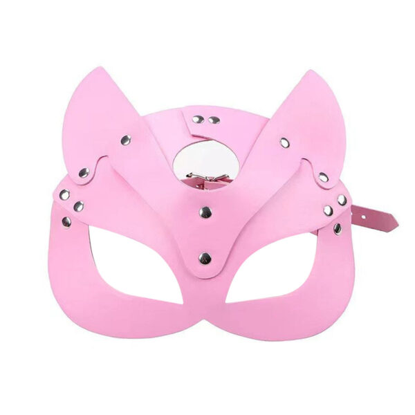 SI8300-Rosa_1 Máscara Gatuna em Couro Sexy Import