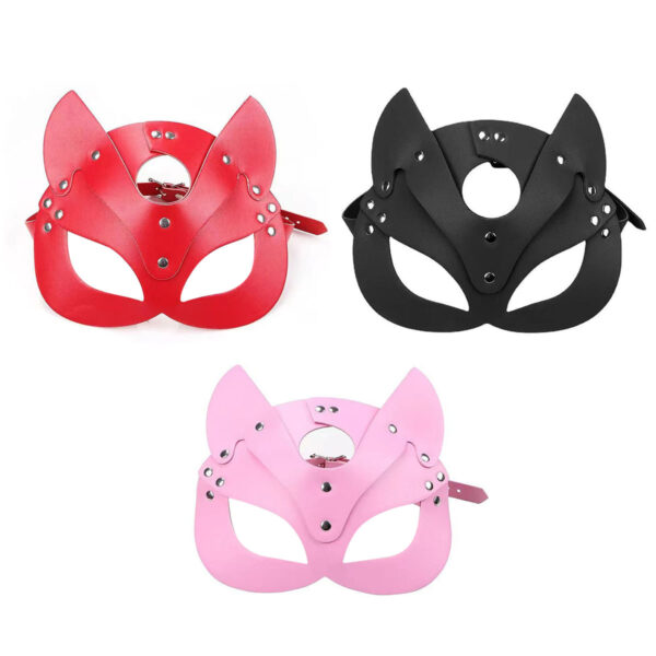 SI8300-Vermelho_2 Máscara Gatuna em Couro Sexy Import