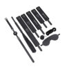 Kit Sado com Venda Mordaça Algema Tornozeleira Chicote e Corda Sexy Import