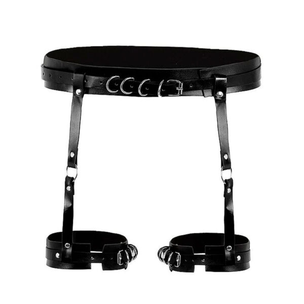 SI9295-Preto_3 Harness Cinta Liga de Couro com Fivelas Sexy Import