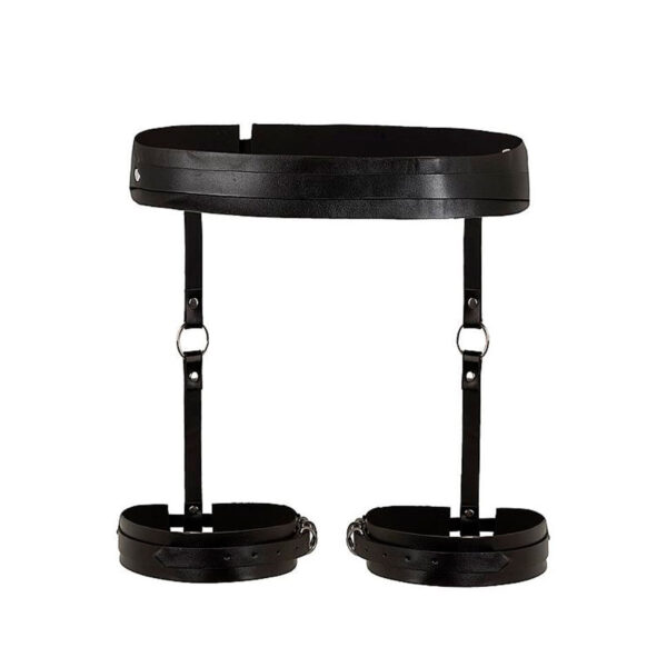 SI9295-Preto_4 Harness Cinta Liga de Couro com Fivelas Sexy Import