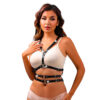 Harness com Fivelas na Cintura e Contorno de Busto em Couro Sexy Import