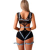 SI9334-Azul-Claro_2 Harness Corporal com Cinta Liga e Busto com Correntes Sexy Import
