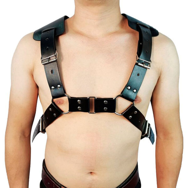 SI9345-Preto_1 Harness Maculino Colete com Fivelas AjustƔveis Sexy Import