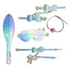 SI9455_6 Kit Sado Shiny com Venda Mordaça Algemas Coleira e Palmatória Sexy Import