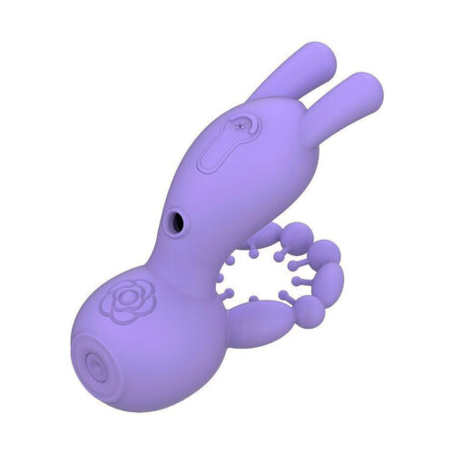 SI9534-Lilas_1 Vibrador de Ponto G e Clitóris com Umidificador e Anel Peniano Sexy Import