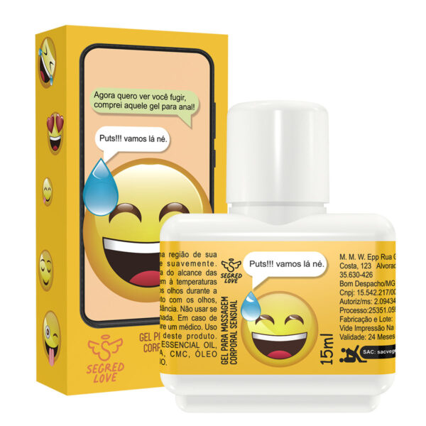 SL182_3 Puts!!! vamos lá né Gel de Massagem Dessensibilizante 15ml Linha Emoji Segred Love