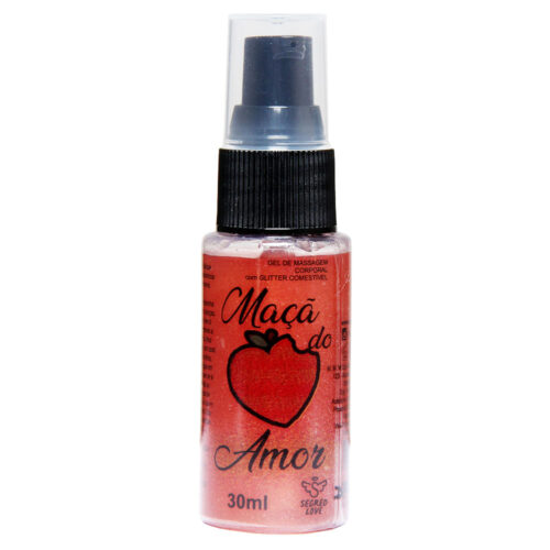 SL185_1 Maçã do Amor Gel de Massagem Corporal Beijável com Glitter 30ml Segred Love