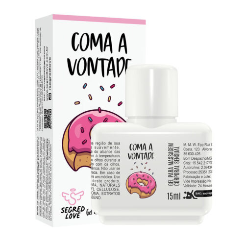 SL198_1 Coma a Vontade Gel Dessensibilizante Anal com Tatuagem Temporária 15ml Segred Love