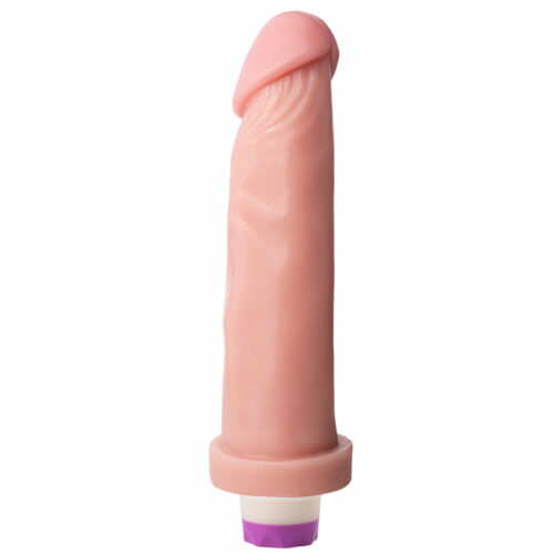SS021V-Bege_1 Mon Plaisir Prótese Realística com Vibrador Interno 21,5 X 5 cm Soulsex