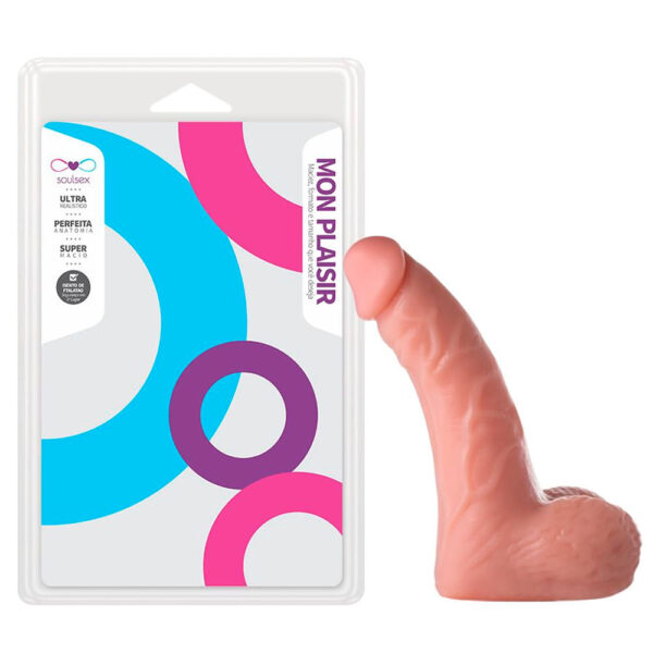 SS026-Bege_2 Mon Plaisir Prótese Realística com Escroto 16 X 4 cm Soulsex