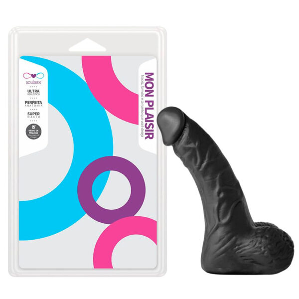 SS026-Preto_2 Mon Plaisir Prótese Realística com Escroto 16 X 4 cm Soulsex