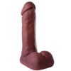 SS027-Chocolate_1 Mon Plaisir Prótese Maciça com Escroto 17,5 X 3,5 cm Soulsex