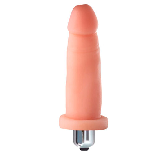 SS034V-Bege_1 Mon Plaisir Prótese com Vibrador Interno 9 X 2,5 cm Soulsex