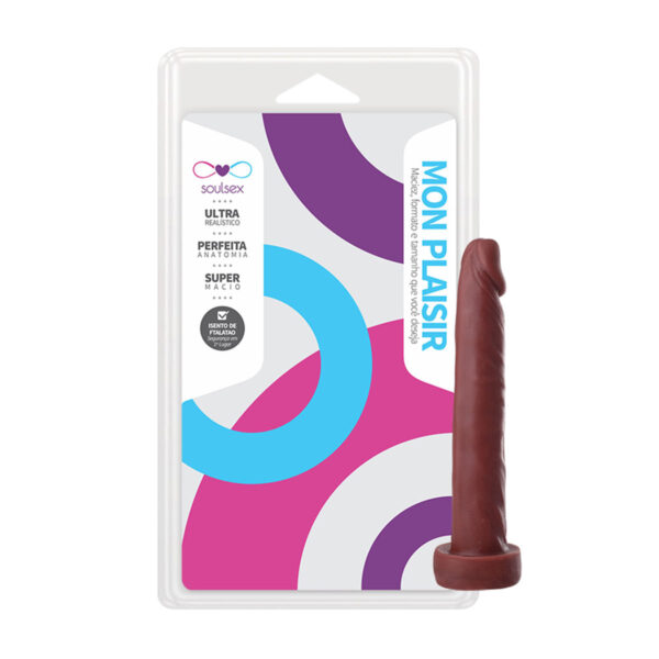 SS039-Chocolate_2 Mon Plaisir Prótese Maciça 13 x 2 cm Soulsex
