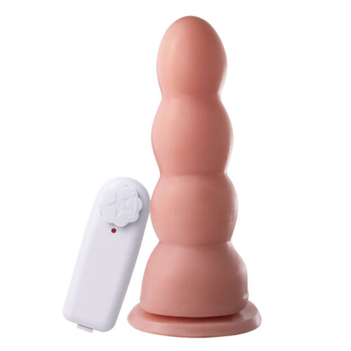 SSPV004V-Bege_1 Mon Plaisir Plug Bullet com Ventosa e Vibrador Externo 15,5 X 5 cm Soulsex
