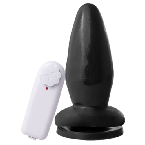 SSPV006V-Preto_1 Mon Plaisir Plug Anal com Vibro e Ventosa 14cm Soulsex