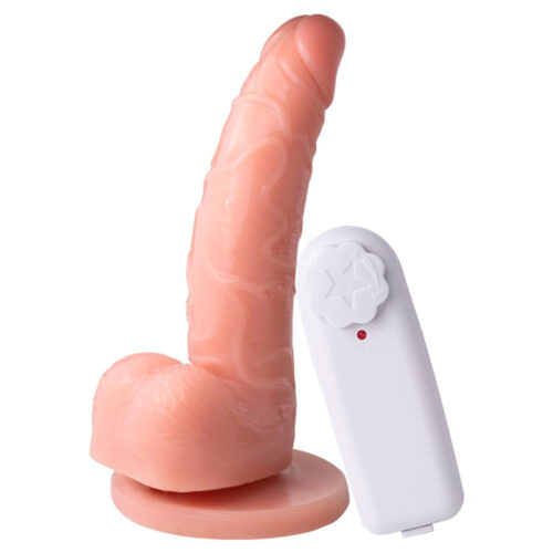 SSV003V-Bege_1 Mon Plaisir Prótese Realística com Vibrador Externo e Ventosa 12,5 X 3 cm Soulsex