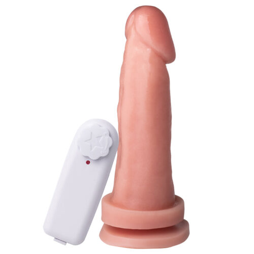 SSV031V-Bege_1 Mon Plaisir Prótese Maciça Realística com Vibro Interno e Ventosa 17 x 4,0 cm Soulsex