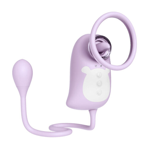 SU067-Lilas_1 Sugador de Clitóris em formato de Pinguim com Língua e Bullet Vip Mix