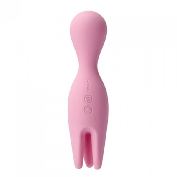 SV007-Rosa_1 Svakom Nymph Estimulador Duplo Recarregável com 3 Tentáculos Massageadores Miss Collection