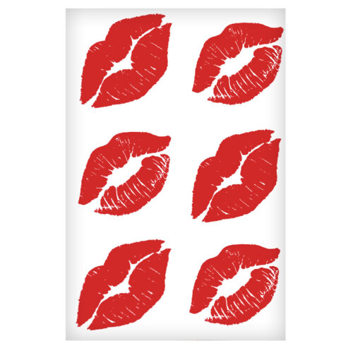 TAT10_1 Sexy Tatoo Cartela de Tatuagens Temporárias Beijo 15 x 10 cm Sedux