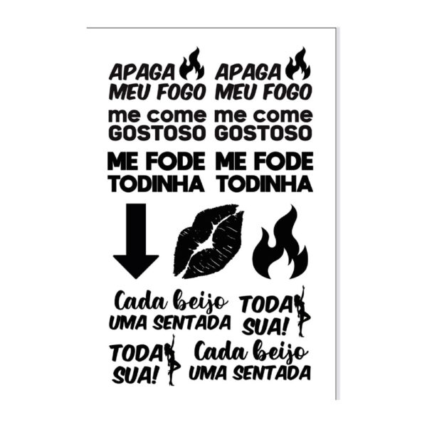 TAT22_1 Sexy Tatoo Cartela de Tatuagens Temporárias Brilha no Escuro 15 x 10 cm Sedux
