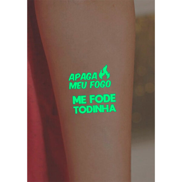 TAT22_2 Sexy Tatoo Cartela de Tatuagens Temporárias Brilha no Escuro 15 x 10 cm Sedux