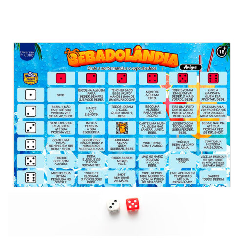 TB2100_1 Bebadolândia Amigos Jogo de Tabuleiro com Desafios Diversão ao Cubo