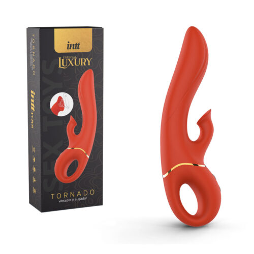 TO0139_1 Tornado Vibrador e Sugador com 9 Modos de Vibração e Sucção Linha Luxury Intt