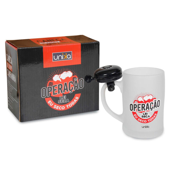 U3053_1 Caneca de Chopp com Campainha Operação Lei Seca 400ml Unika